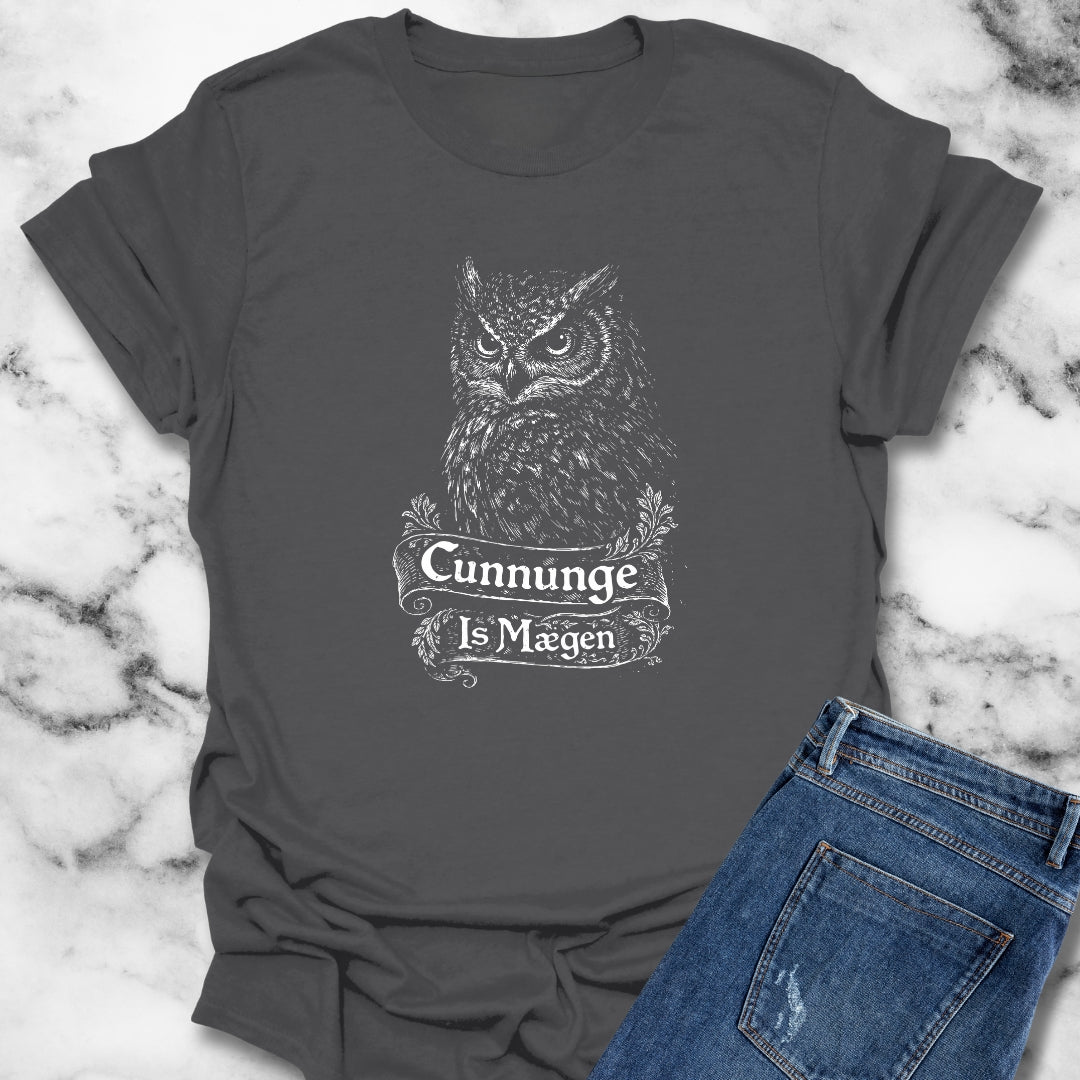 Old English Knowledge is Power Owl T-Shirt