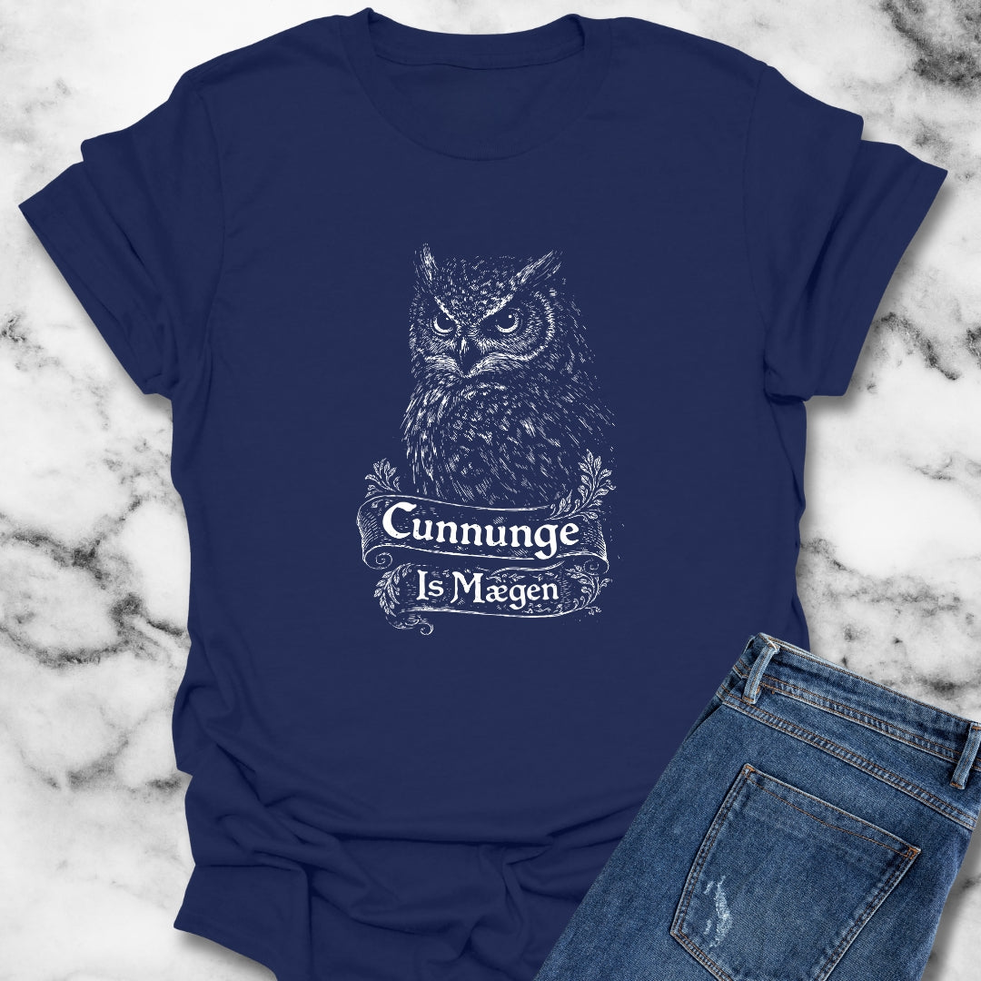 Old English Knowledge is Power Owl T-Shirt