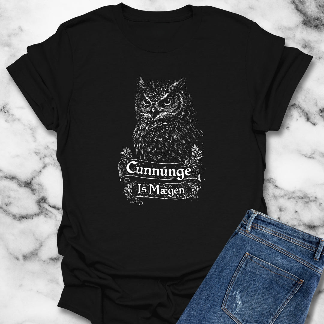 Old English Knowledge is Power Owl T-Shirt
