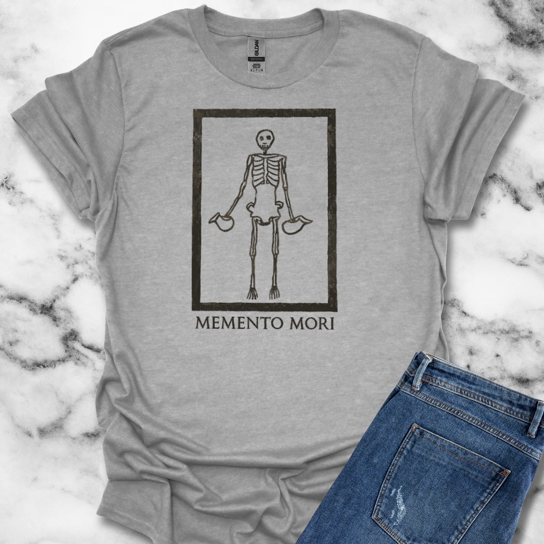 Memento Mori Skeleton Pompeii Mosaic T-Shirt
