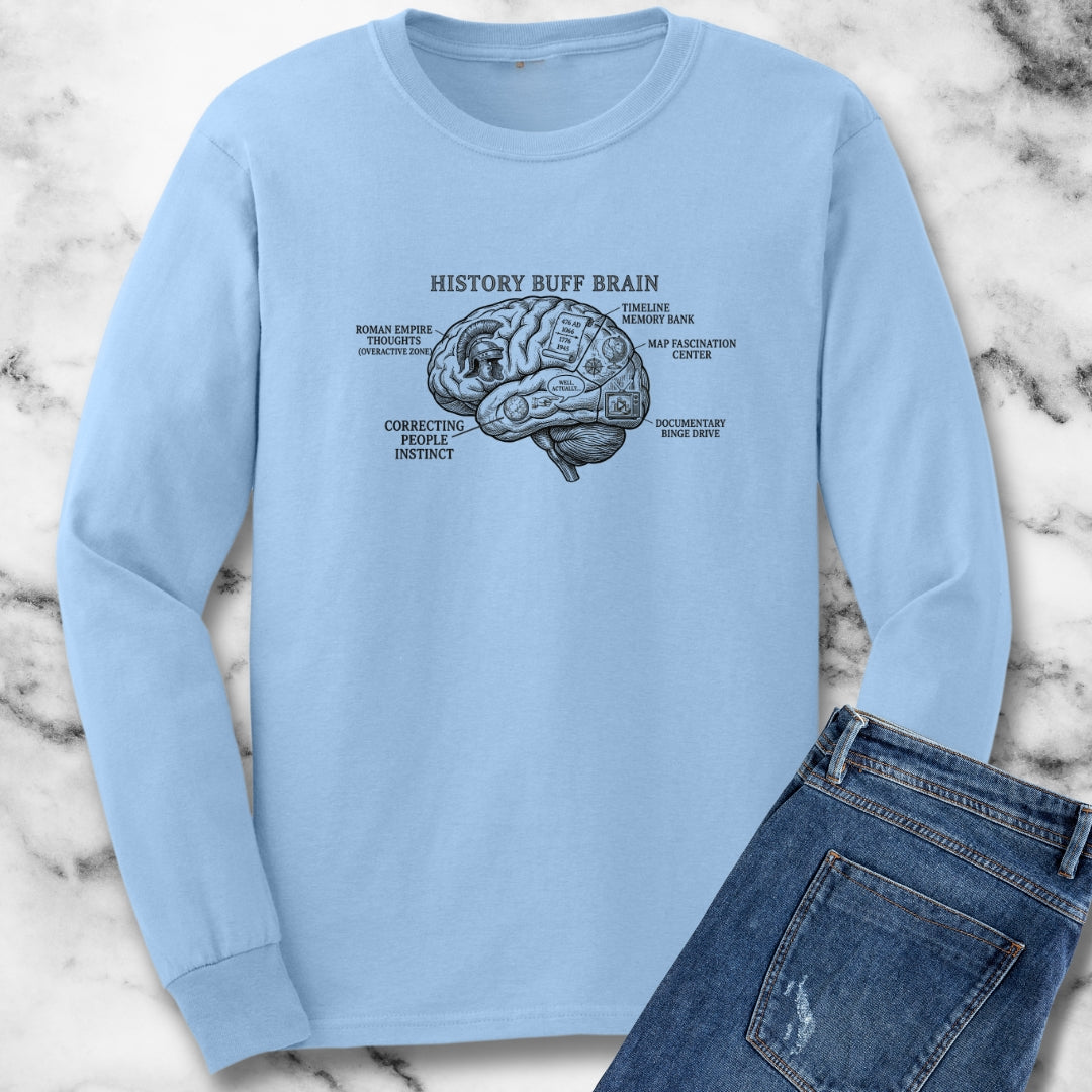 History Buff Brain Long Sleeve