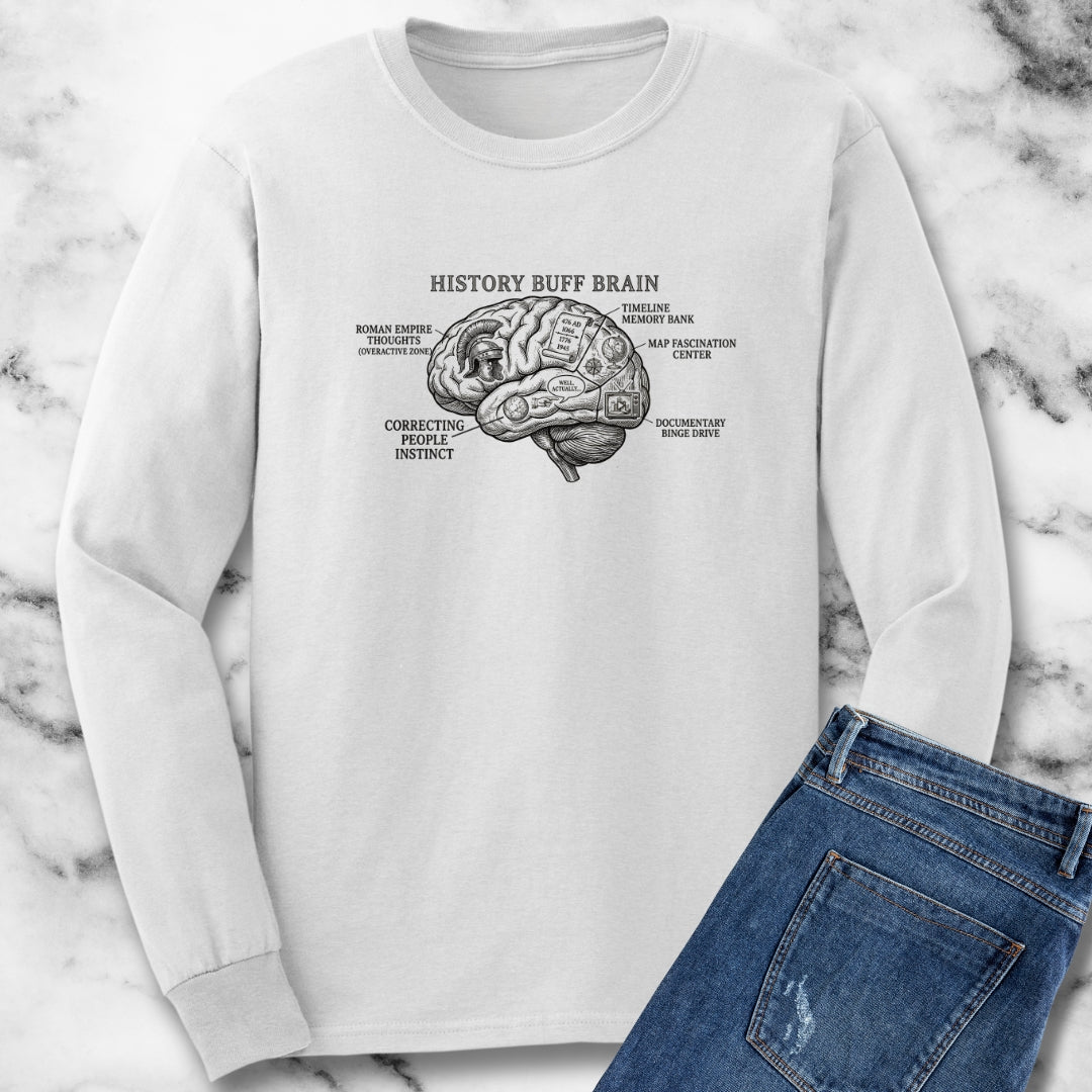 History Buff Brain Long Sleeve