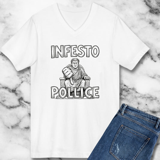 Infesto Pollice Hostile Thumb in Latin V-neck Tee