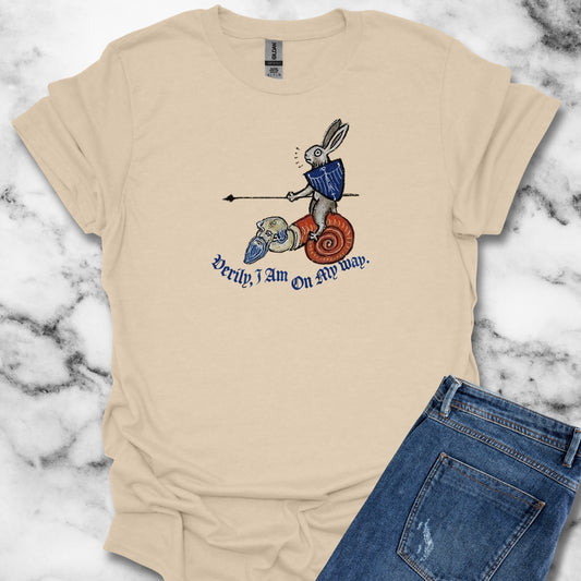 Medieval Marginalia Rabbit Snail T-Shirt