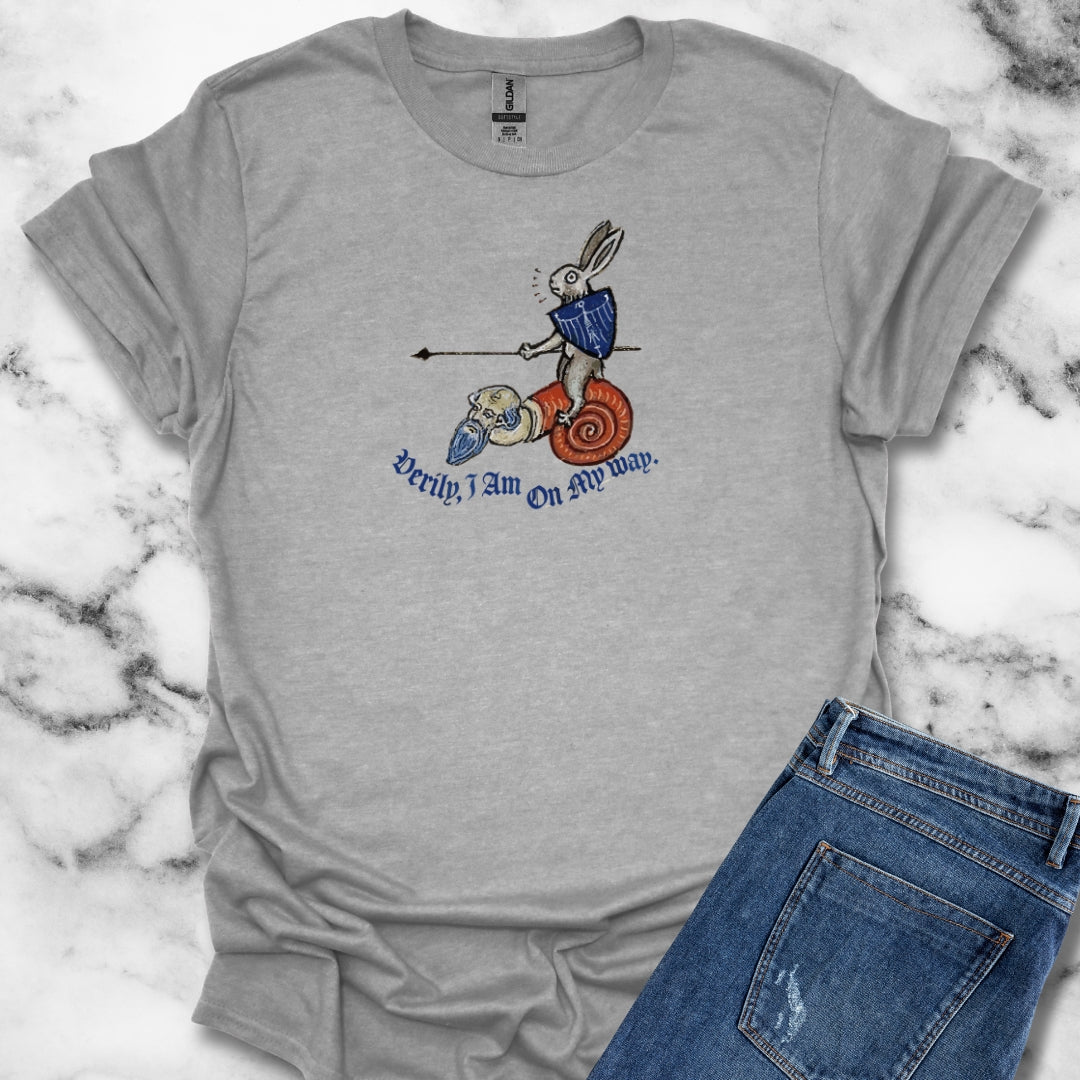 Medieval Marginalia Rabbit Snail T-Shirt