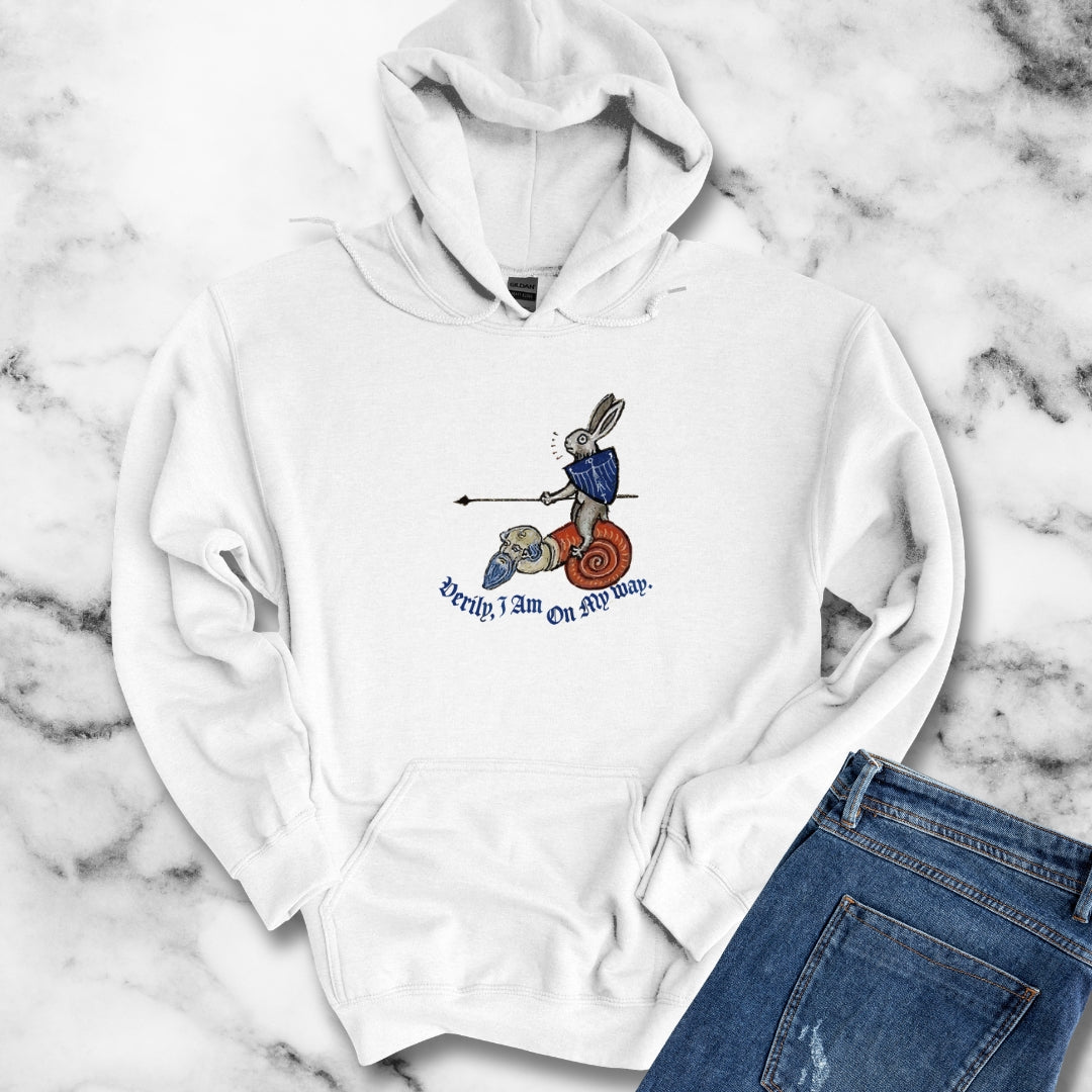Medieval Marginalia Rabbit Snail Hoodie