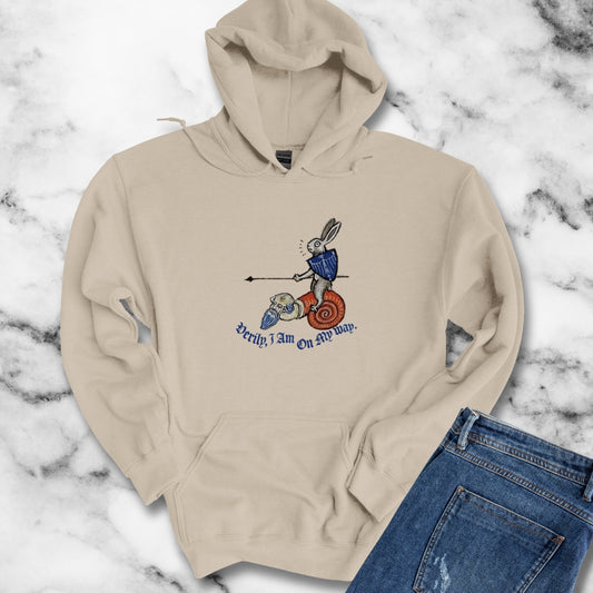 Medieval Marginalia Rabbit Snail Hoodie