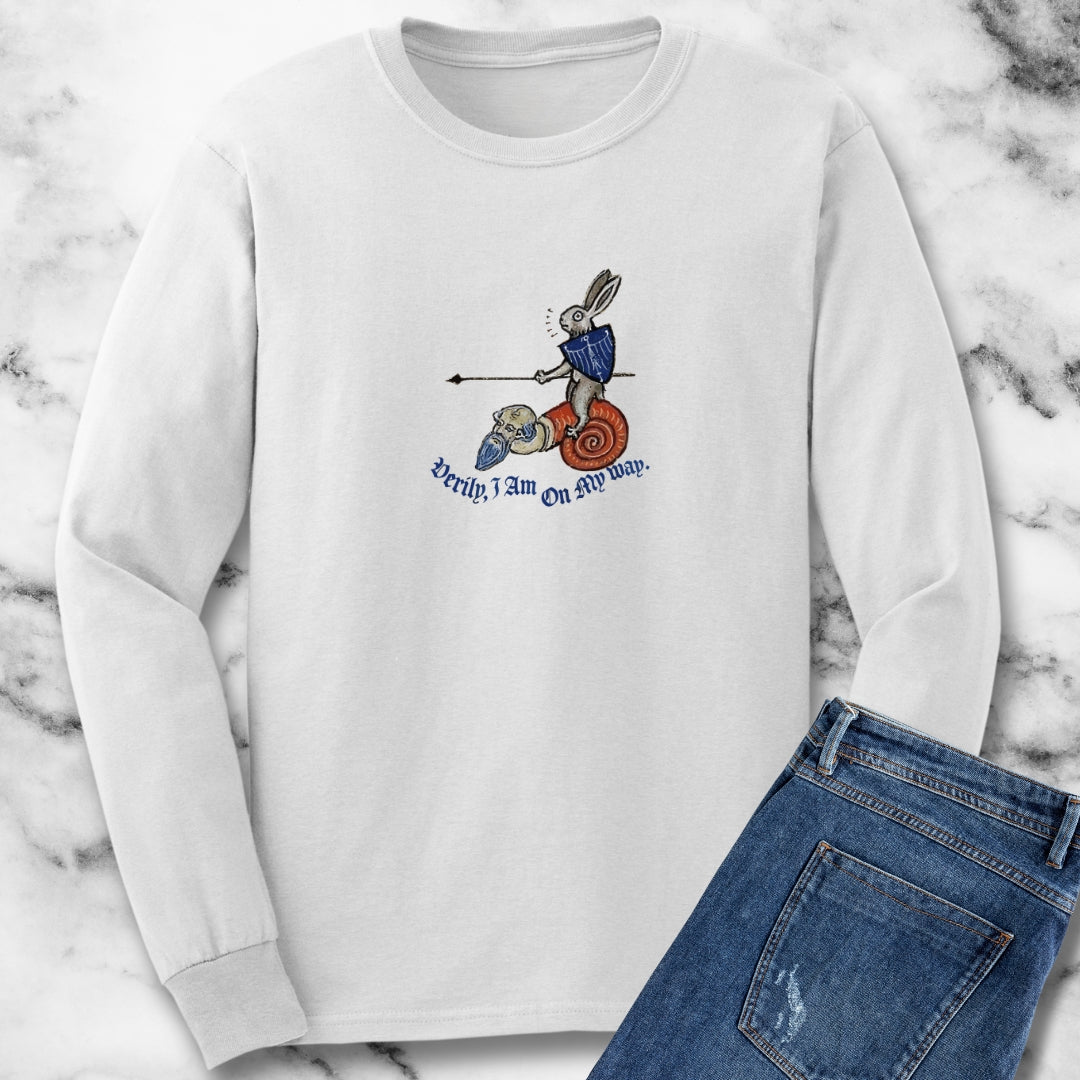 Medieval Marginalia Rabbit Snail Long Sleeve
