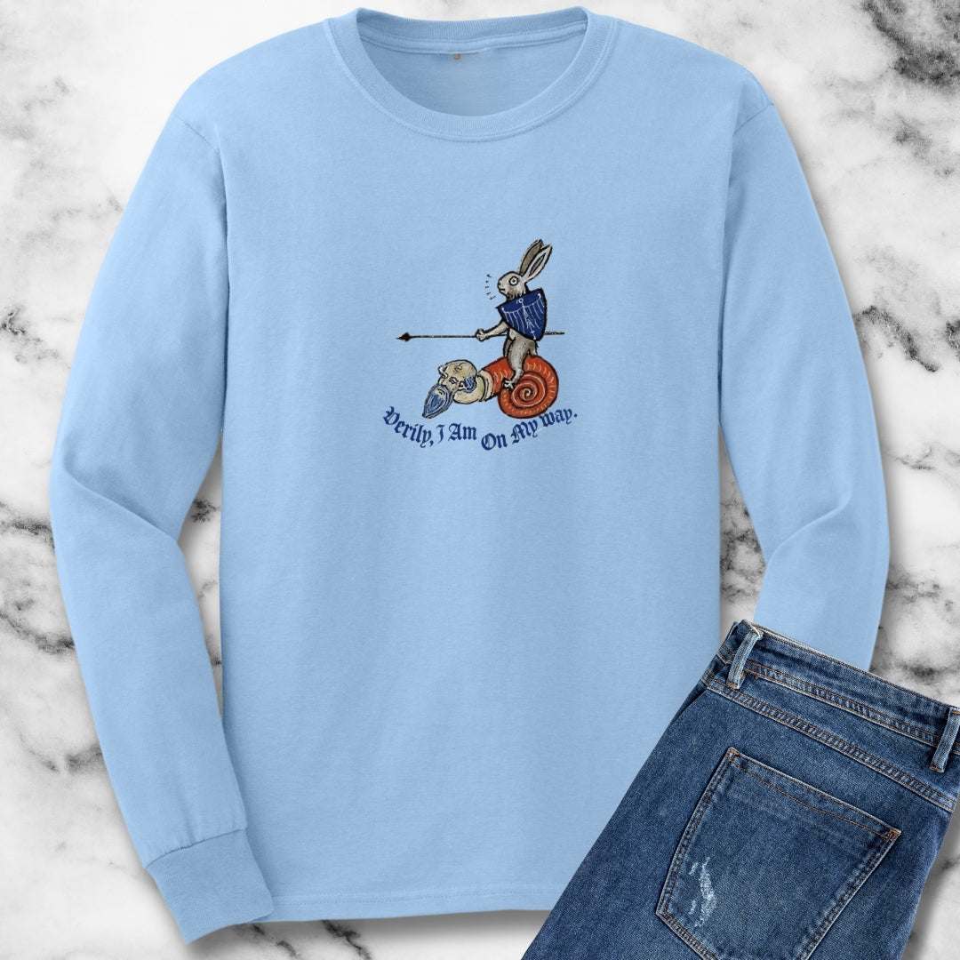 Medieval Marginalia Rabbit Snail Long Sleeve