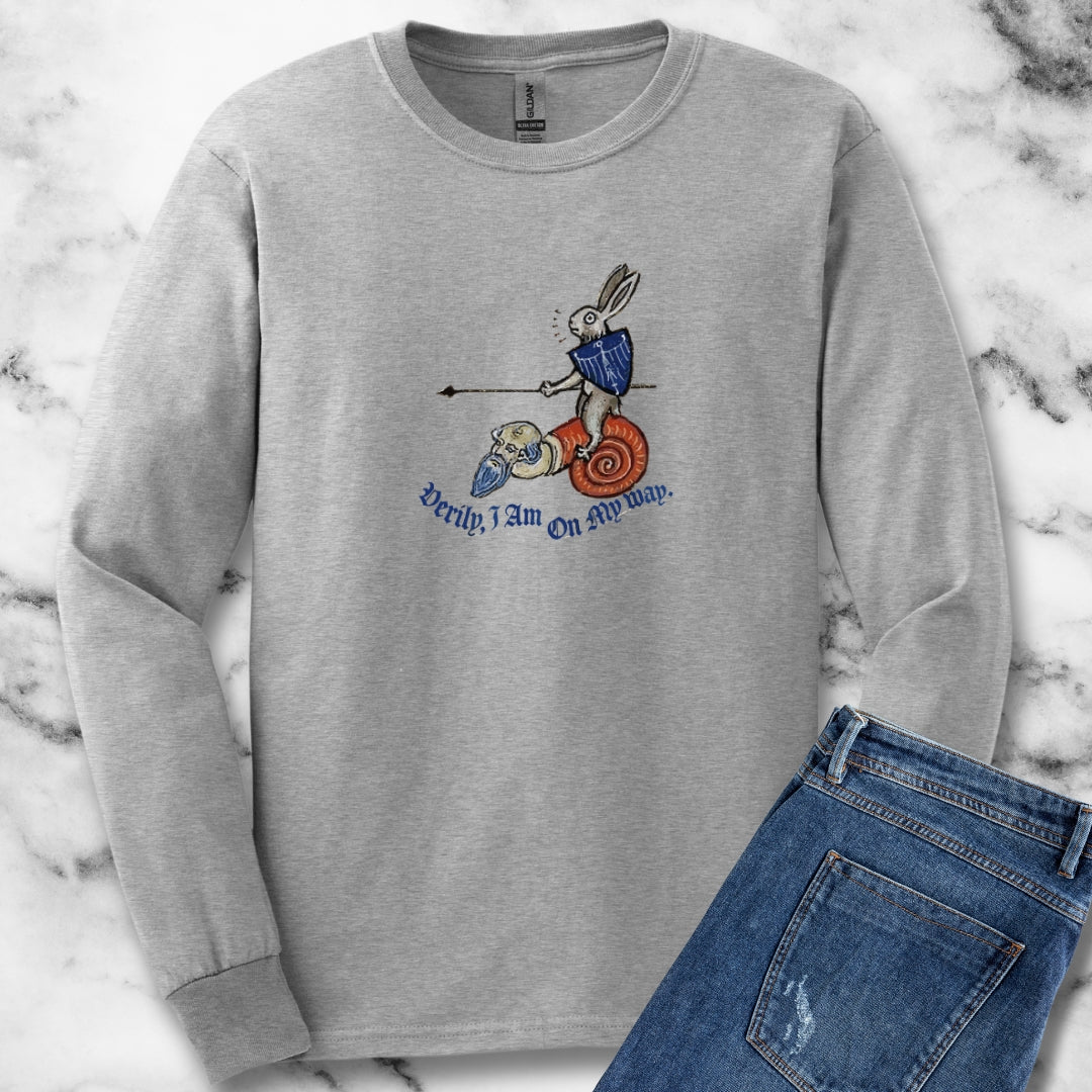 Medieval Marginalia Rabbit Snail Long Sleeve