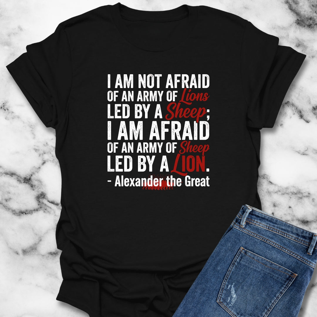 Alexander the Great Quote Led by Lions T-Shirt
