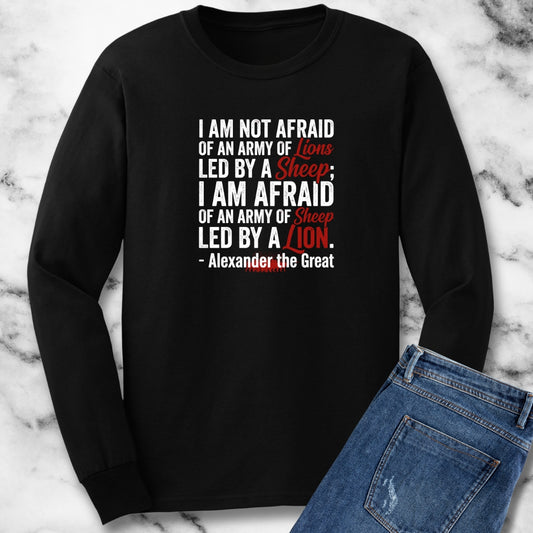 Alexander the Great Quote Led by Lions Long Sleeve