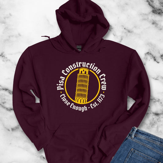 Pisa Construction Crew Leaning Tower Hoodie
