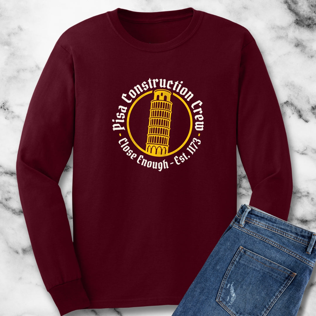 Pisa Construction Crew Leaning Tower Long Sleeve