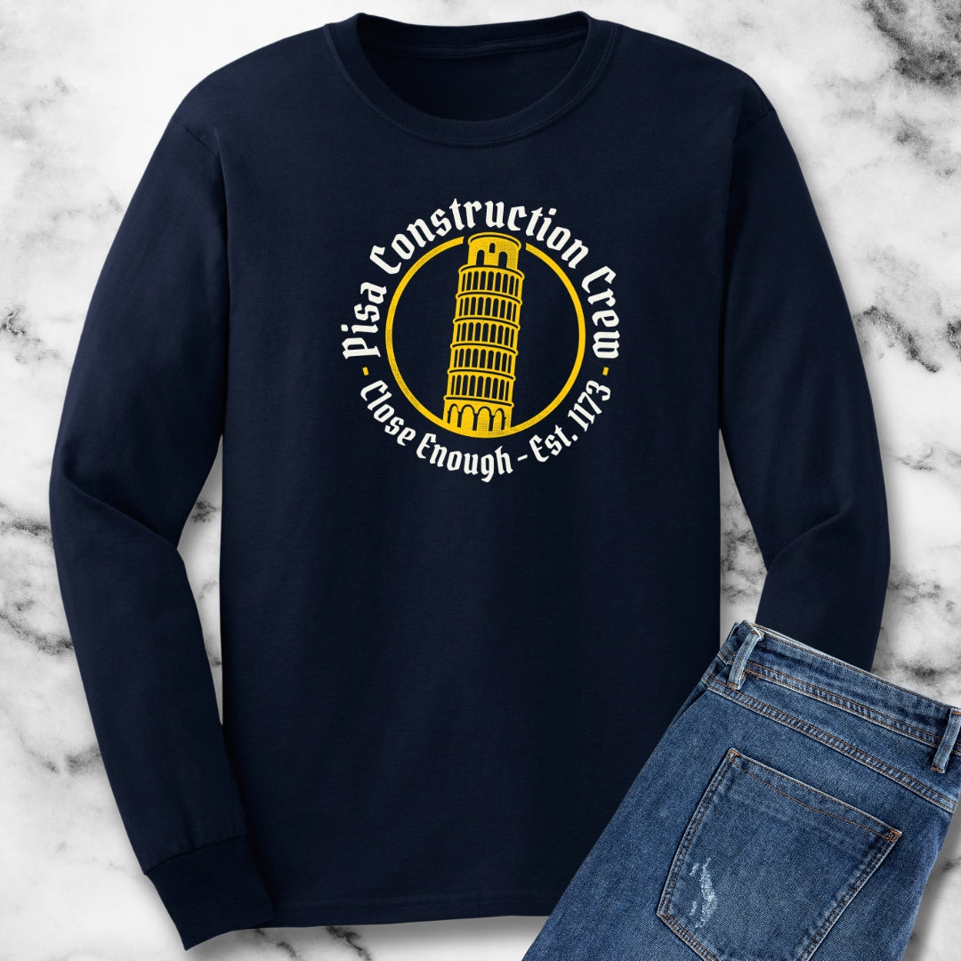Pisa Construction Crew Leaning Tower Long Sleeve