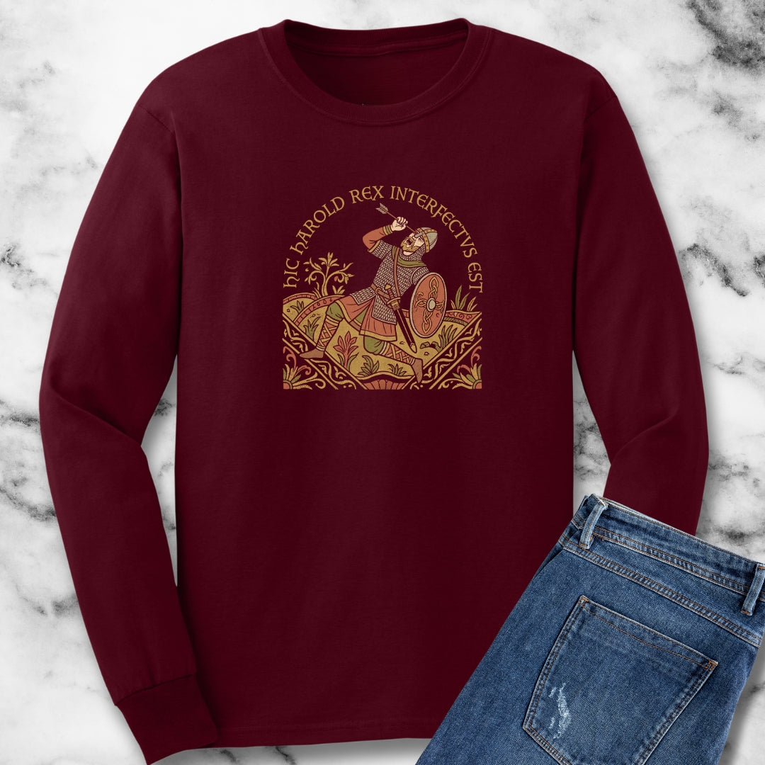 Hic Harold Interfectus Battle of Hastings Long Sleeve