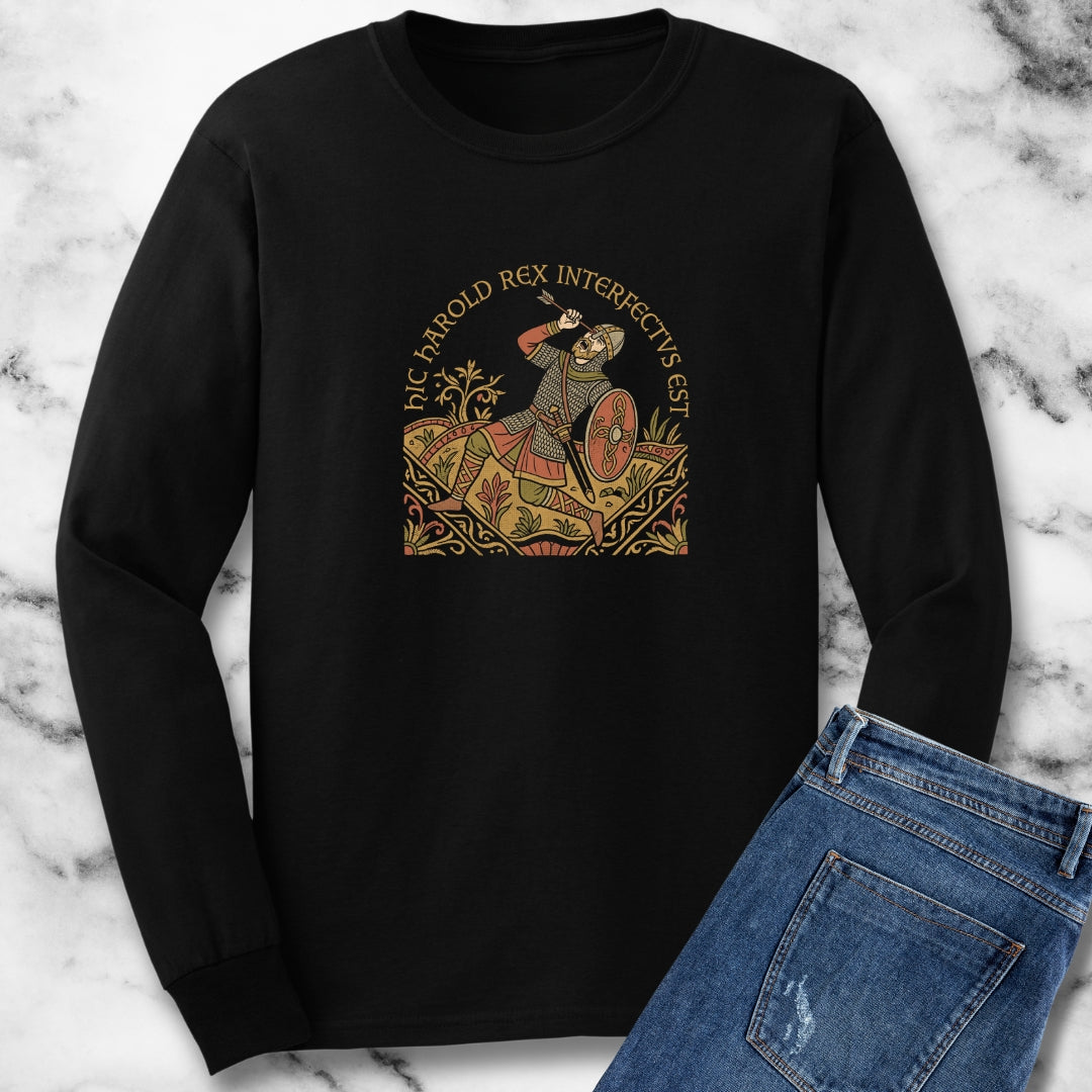 Hic Harold Interfectus Battle of Hastings Long Sleeve