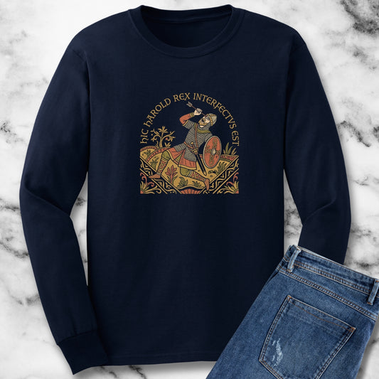Hic Harold Interfectus Battle of Hastings Long Sleeve