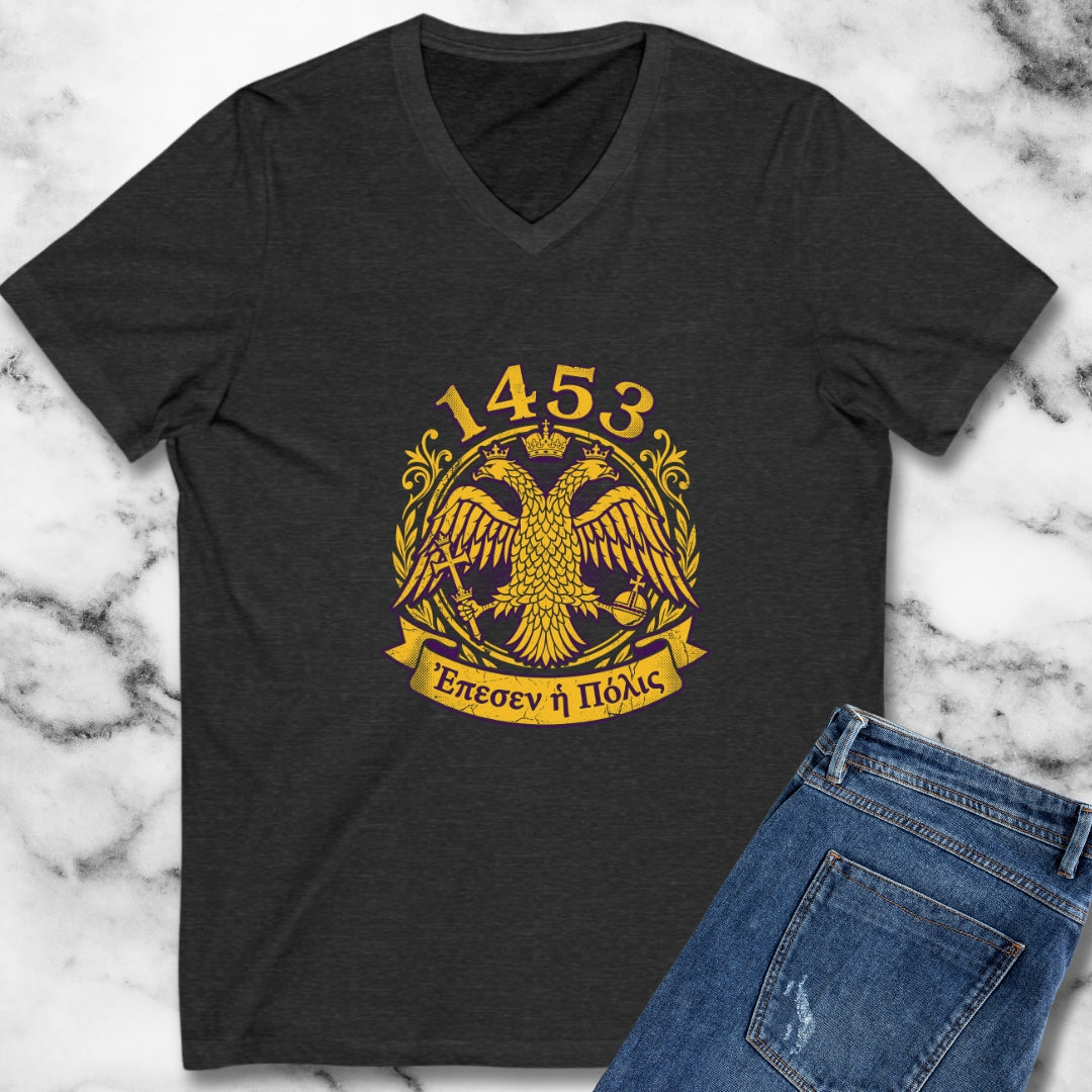 1453 City has Fallen in Greek V-Neck