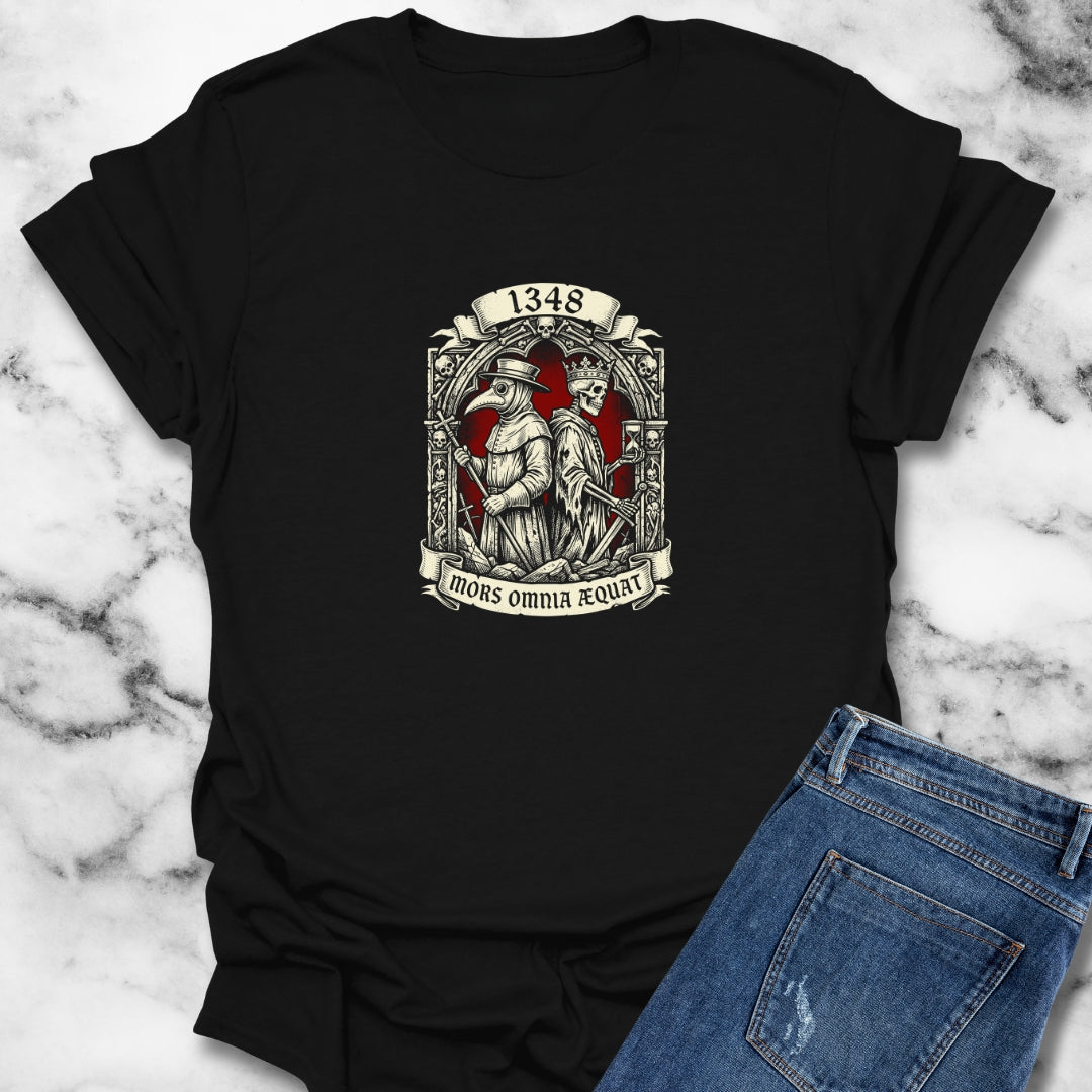 Black Plague Death Makes Equal in Latin T-Shirt