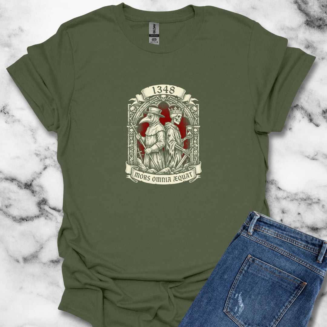 Black Plague Death Makes Equal in Latin T-Shirt