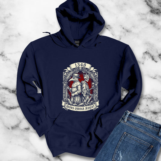 Black Plague Death Makes Equal in Latin Hoodie