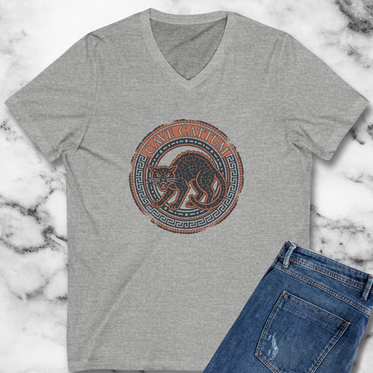 Cave Cattum Beware of Cat Latin V-neck