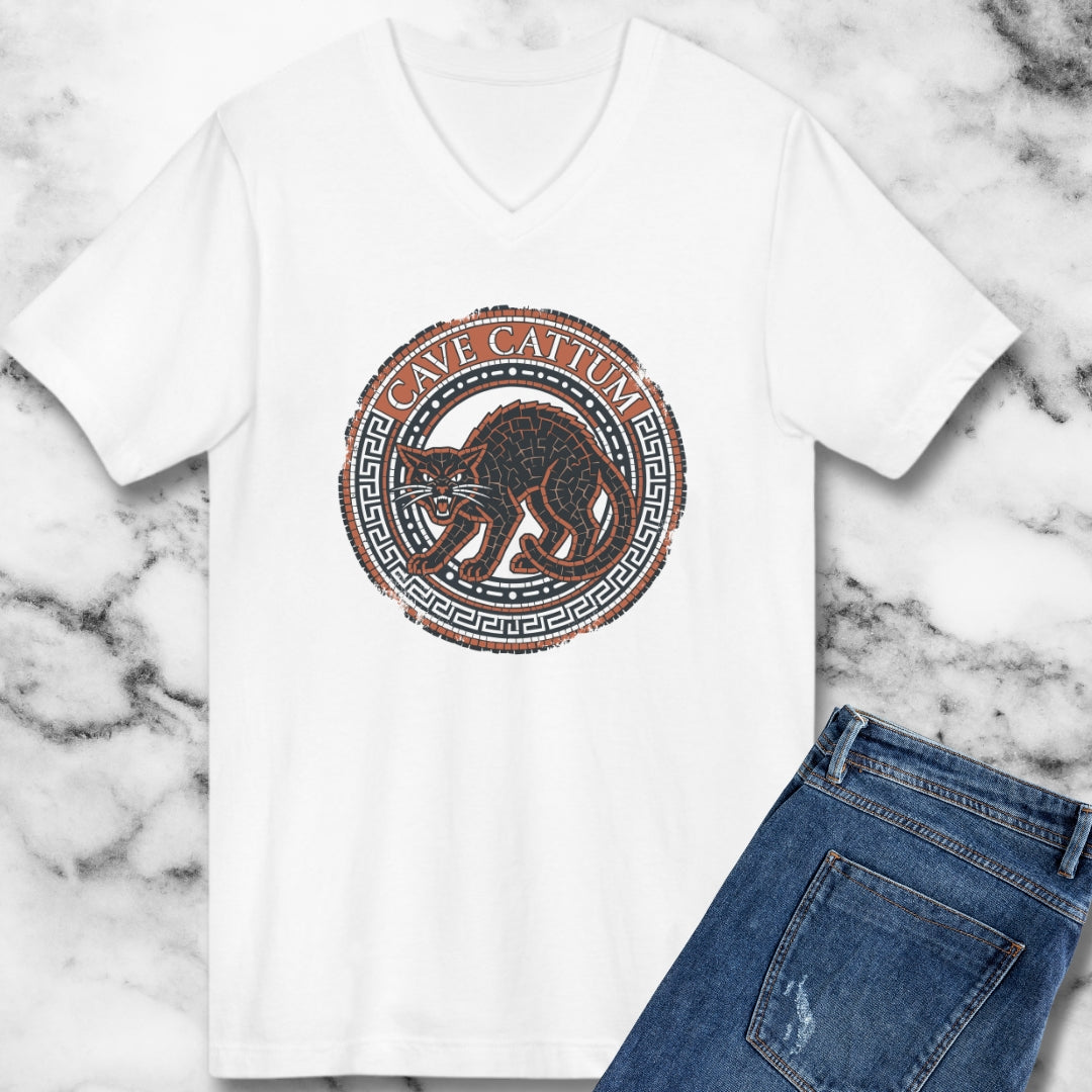 Cave Cattum Beware of Cat Latin V-neck