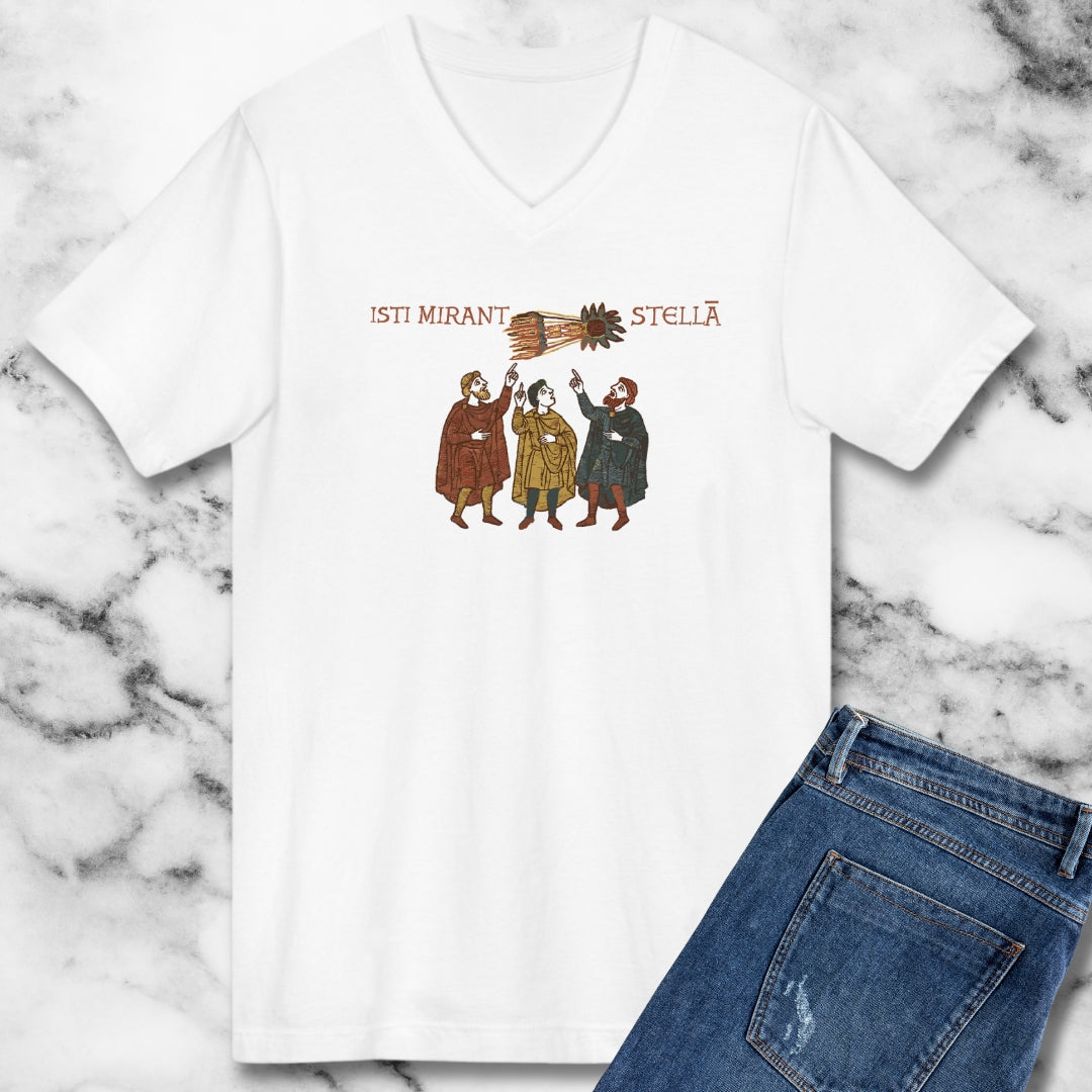 Bayeux Tapestry Comet Latin V-neck