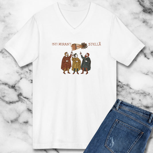 Bayeux Tapestry Comet Latin V-neck