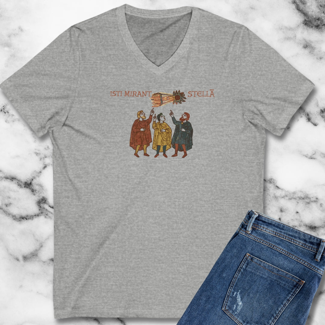 Bayeux Tapestry Comet Latin V-neck