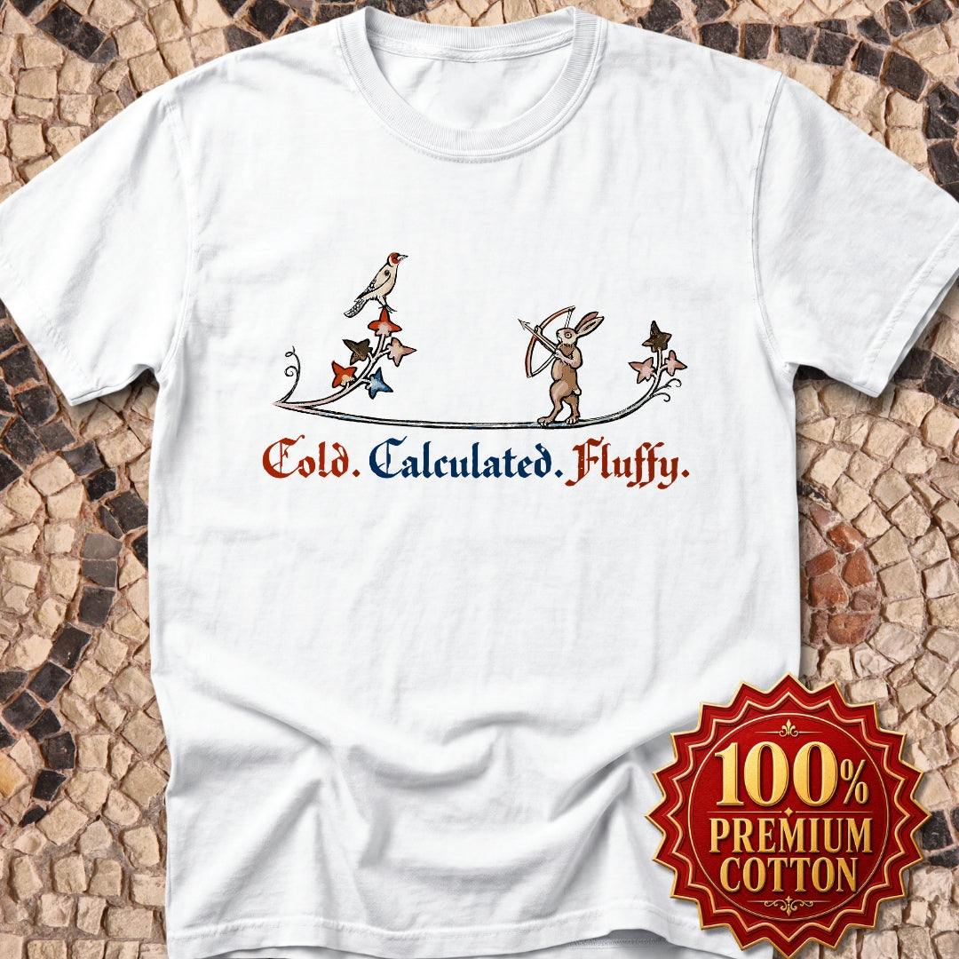 Cold Calculated Fluffy Rabbit Archer Medieval Marginalia Premium Tee