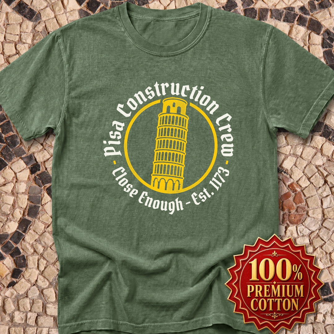 Pisa Construction Crew Leaning Tower Premium Tee