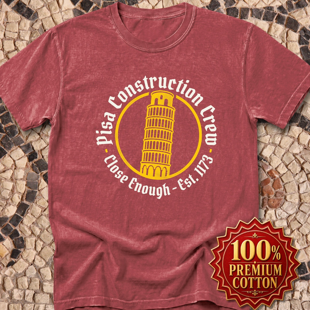 Pisa Construction Crew Leaning Tower Premium Tee