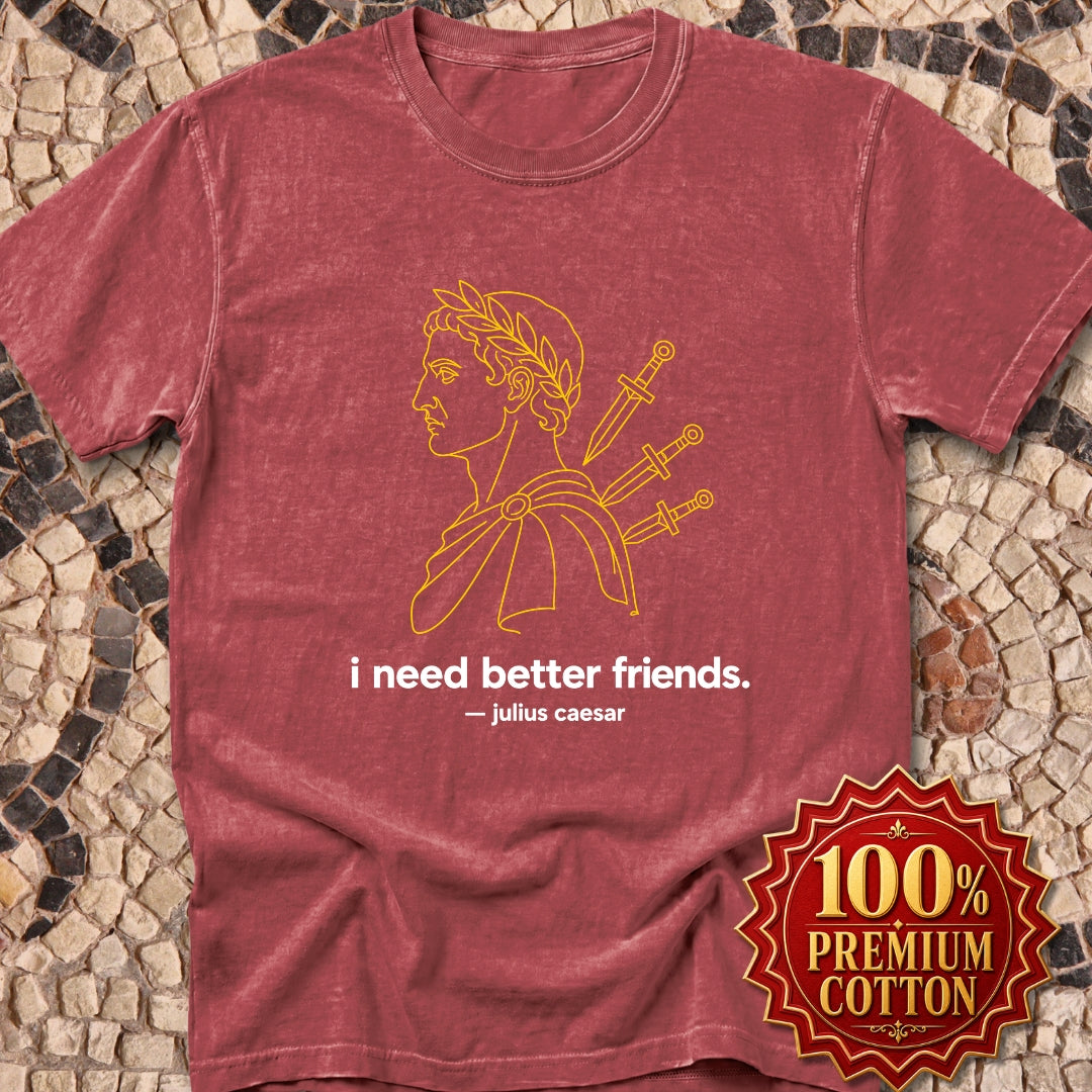 I Need Better Friends Julius Caesar Line Art Premium Tee