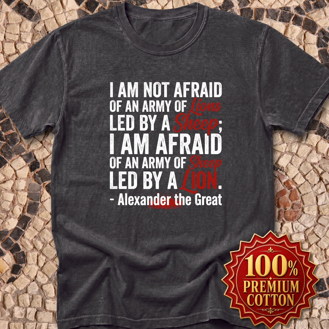 Alexander the Great Quote Sheep Lions Premium Tee