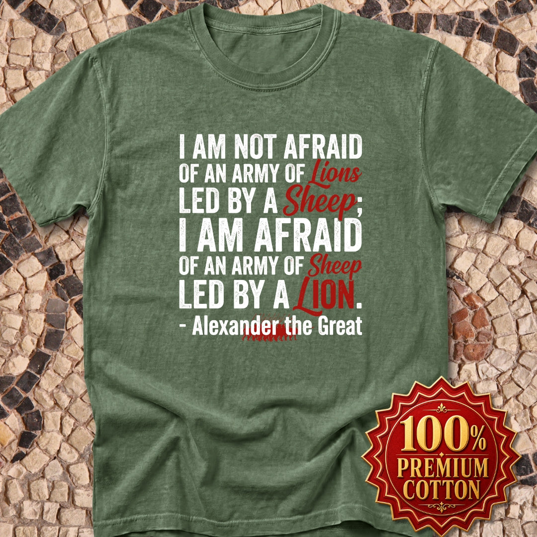 Alexander the Great Quote Sheep Lions Premium Tee