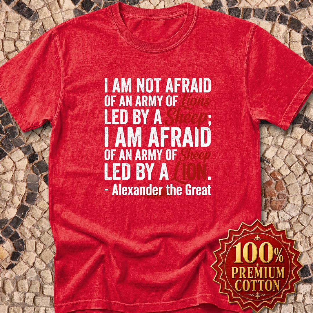Alexander the Great Quote Sheep Lions Premium Tee