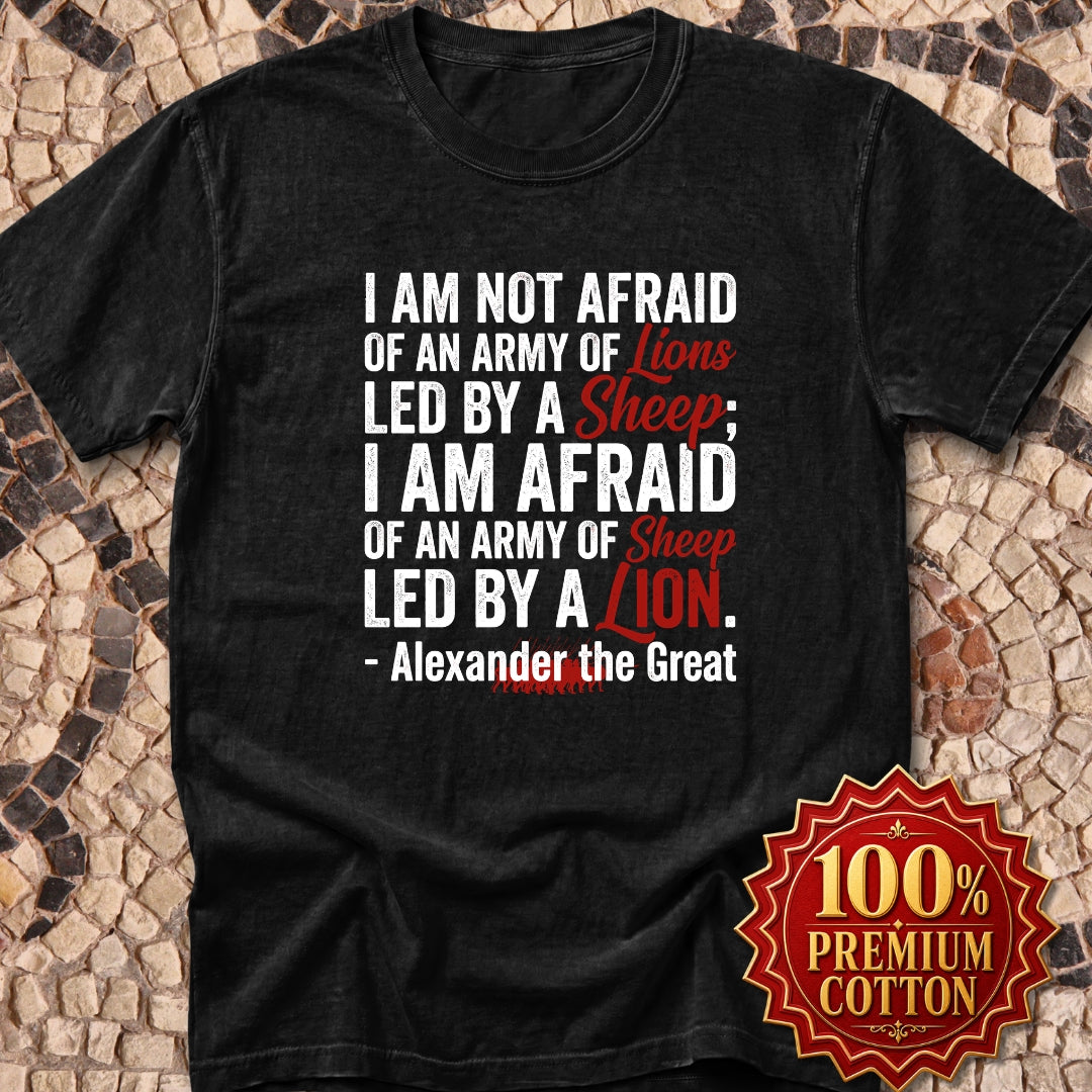 Alexander the Great Quote Sheep Lions Premium Tee
