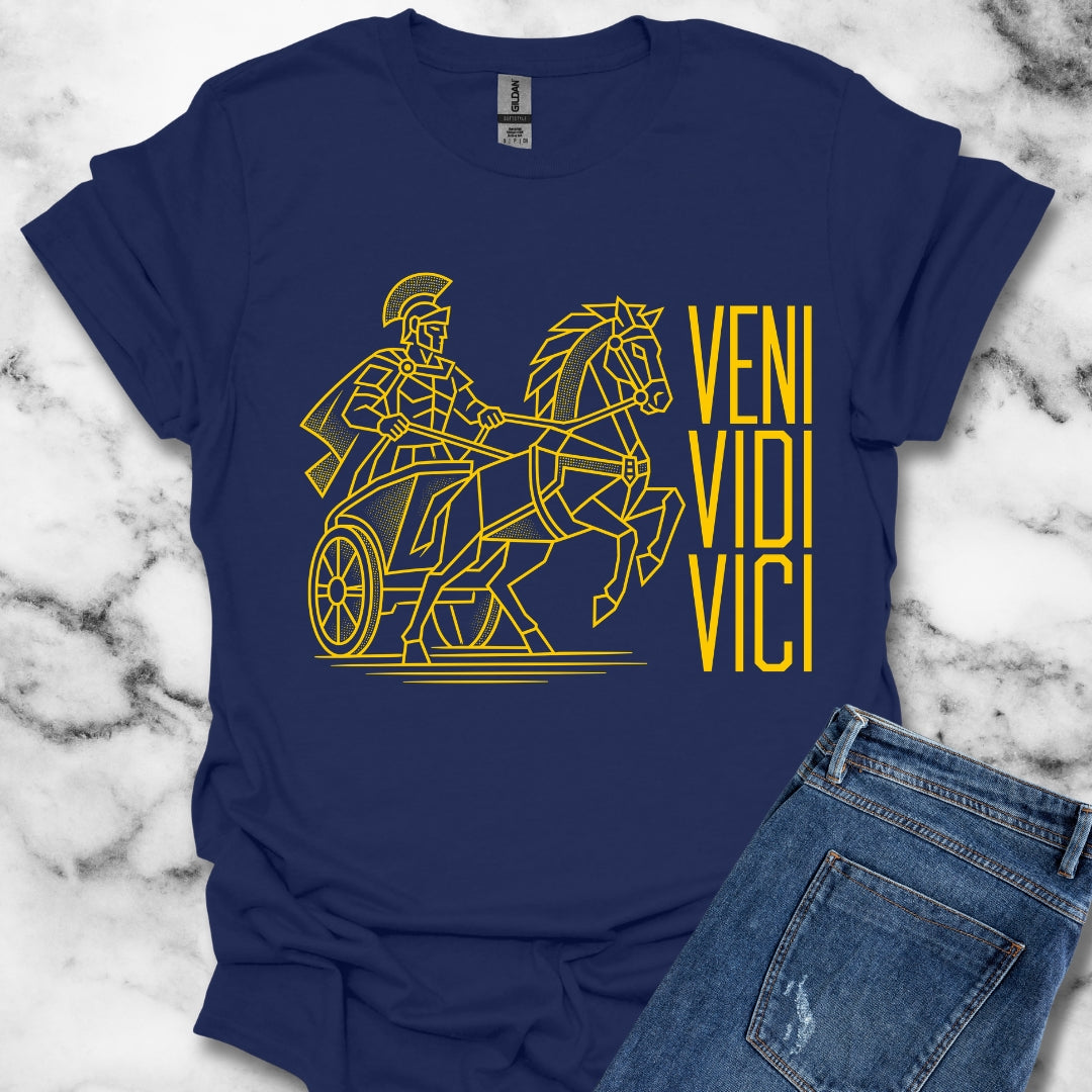 Veni Vidi Vici Line Art Charioteer T-Shirt
