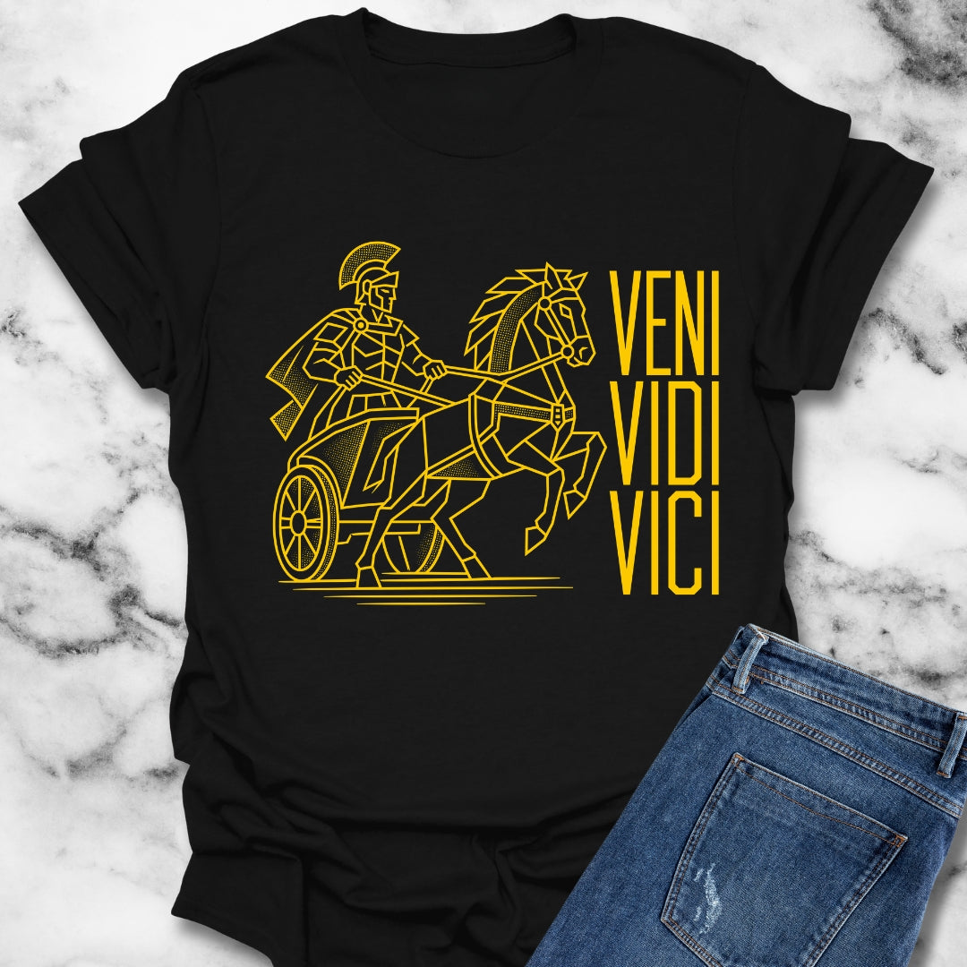 Veni Vidi Vici Line Art Charioteer T-Shirt