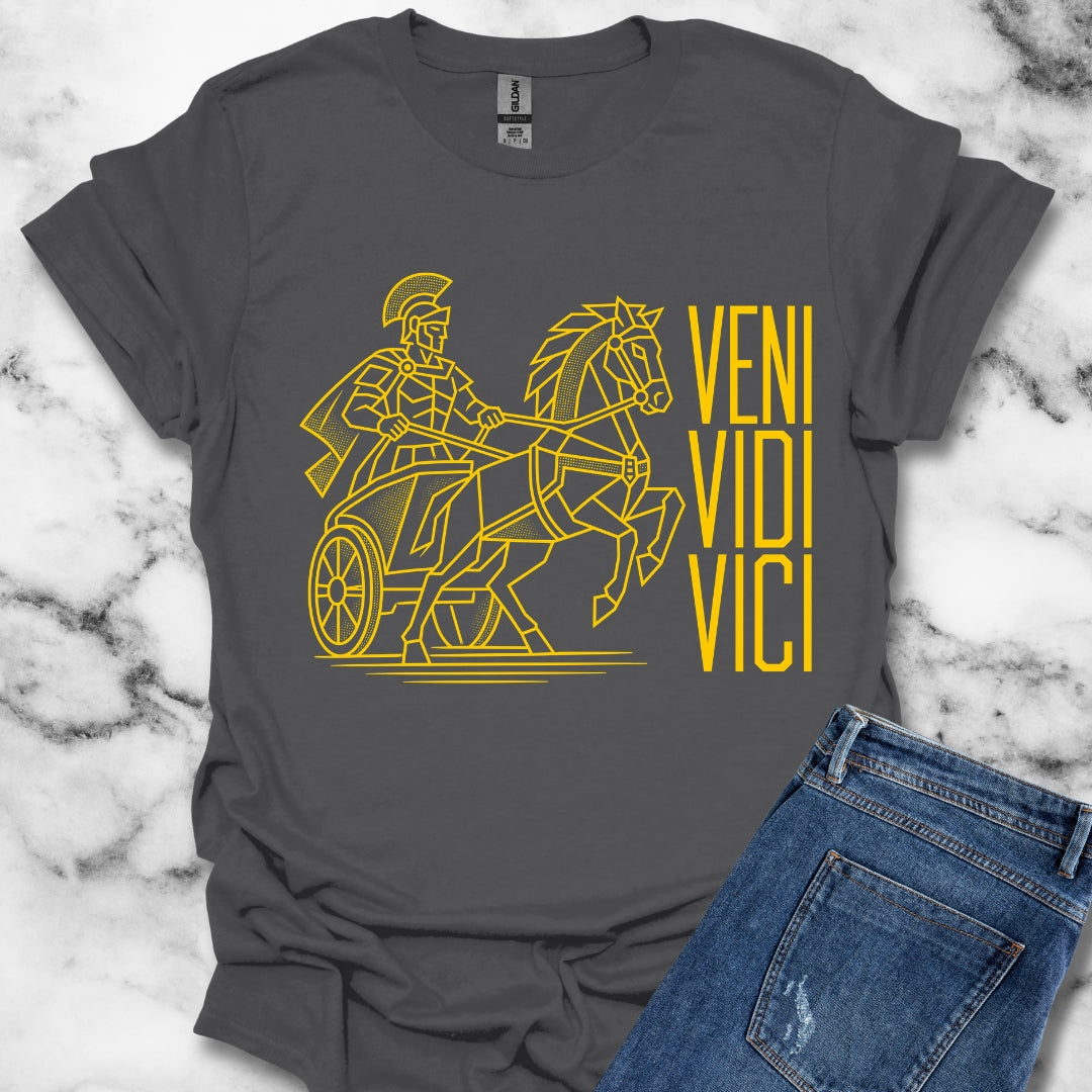 Veni Vidi Vici Line Art Charioteer T-Shirt