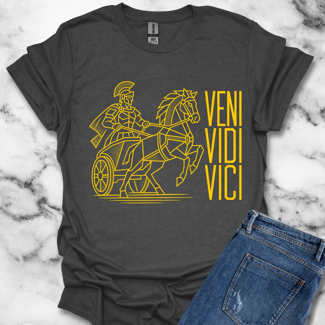Veni Vidi Vici Line Art Charioteer T-Shirt