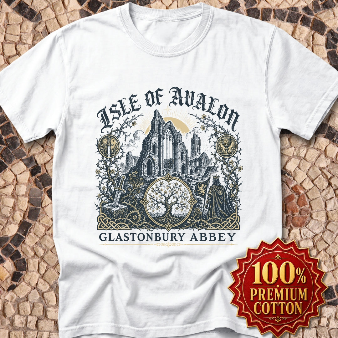 Glastonbury Abbey Isle of Avalon Premium Tee