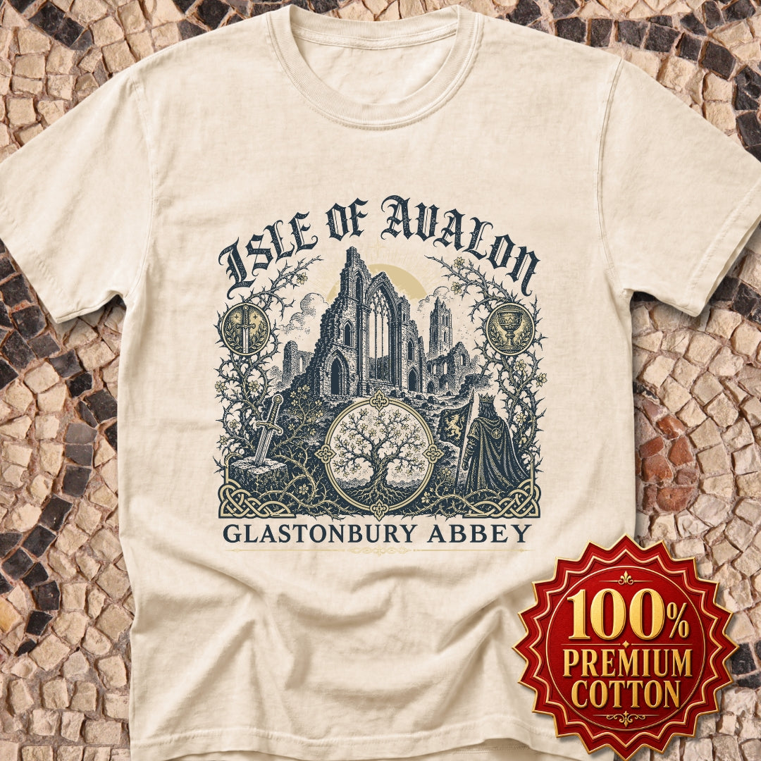 Glastonbury Abbey Isle of Avalon Premium Tee