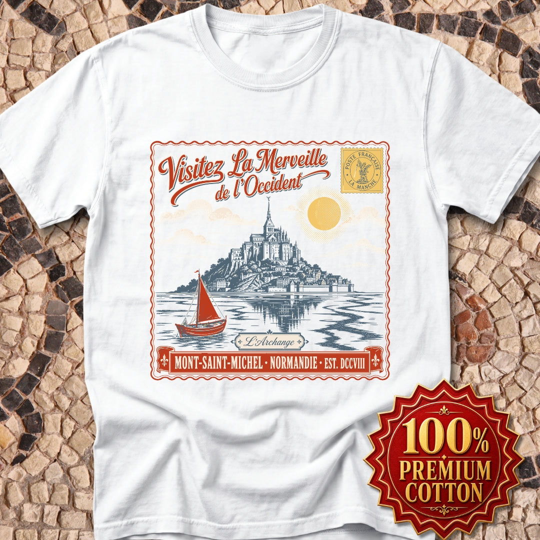 Mont Saint Michel Postcard Premium Tee