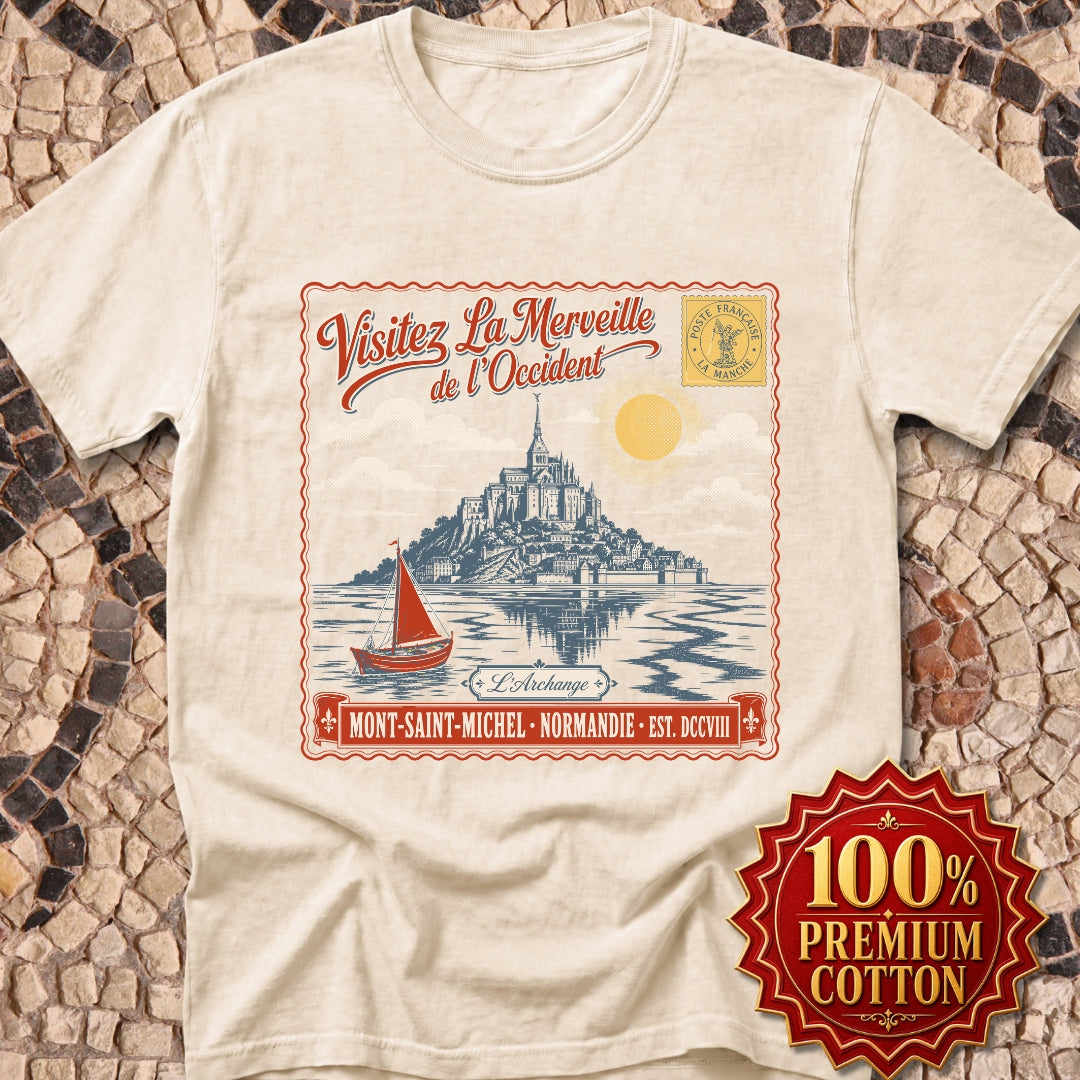 Mont Saint Michel Postcard Premium Tee