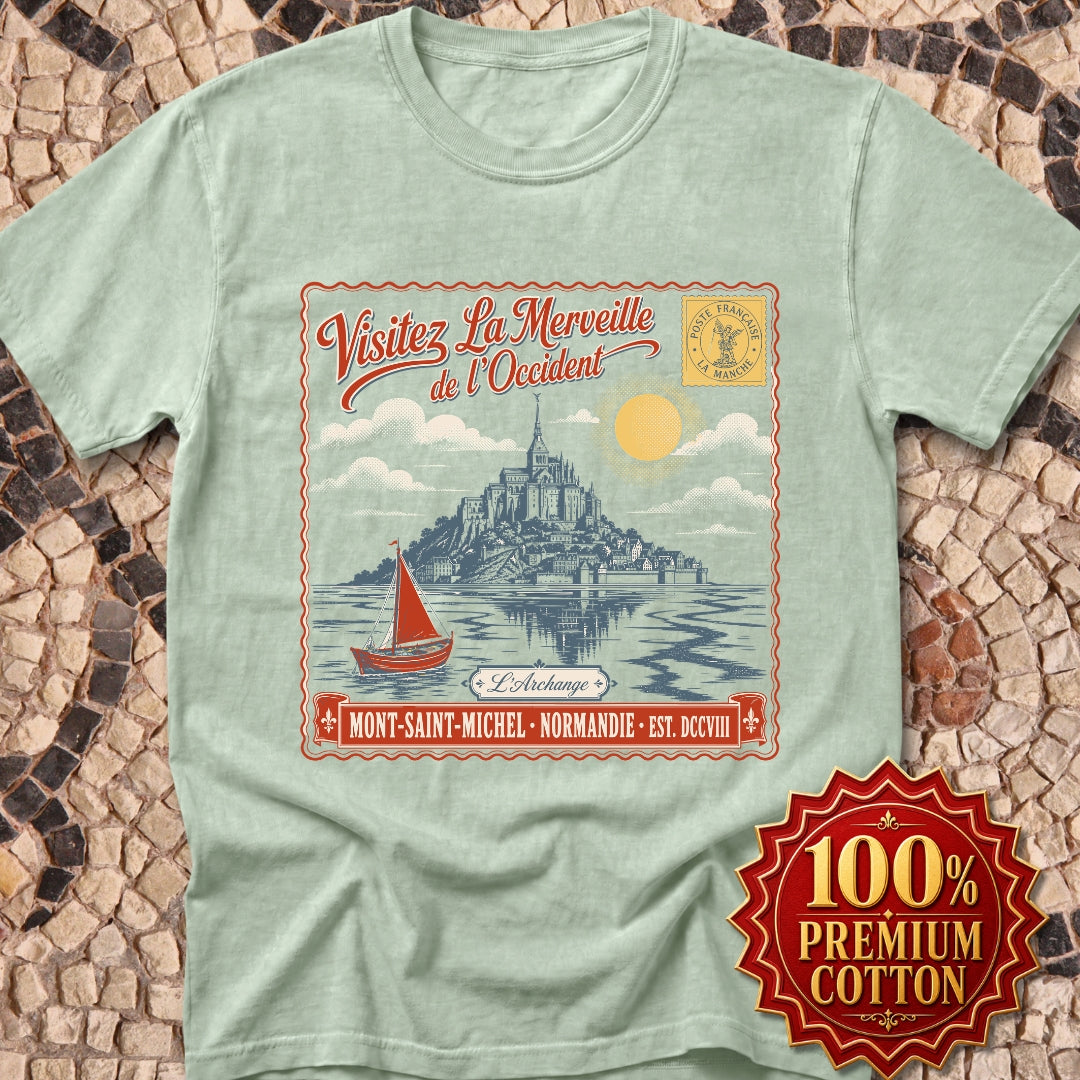 Mont Saint Michel Postcard Premium Tee