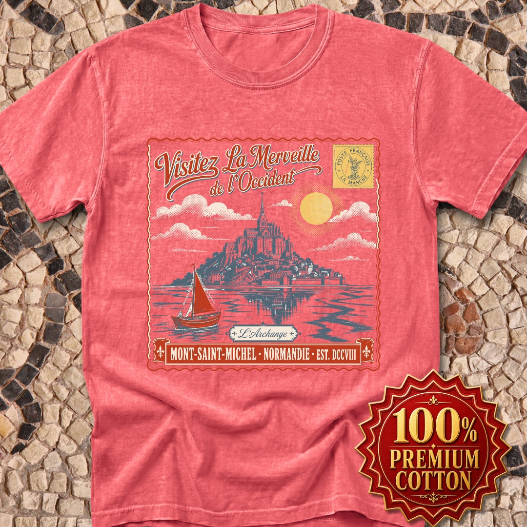 Mont Saint Michel Postcard Premium Tee