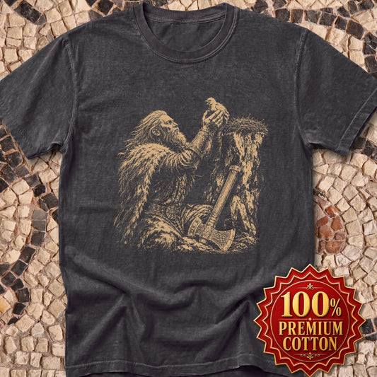 Viking Placing a Baby Bird in Nest Premium Tee
